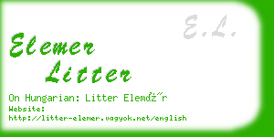 elemer litter business card